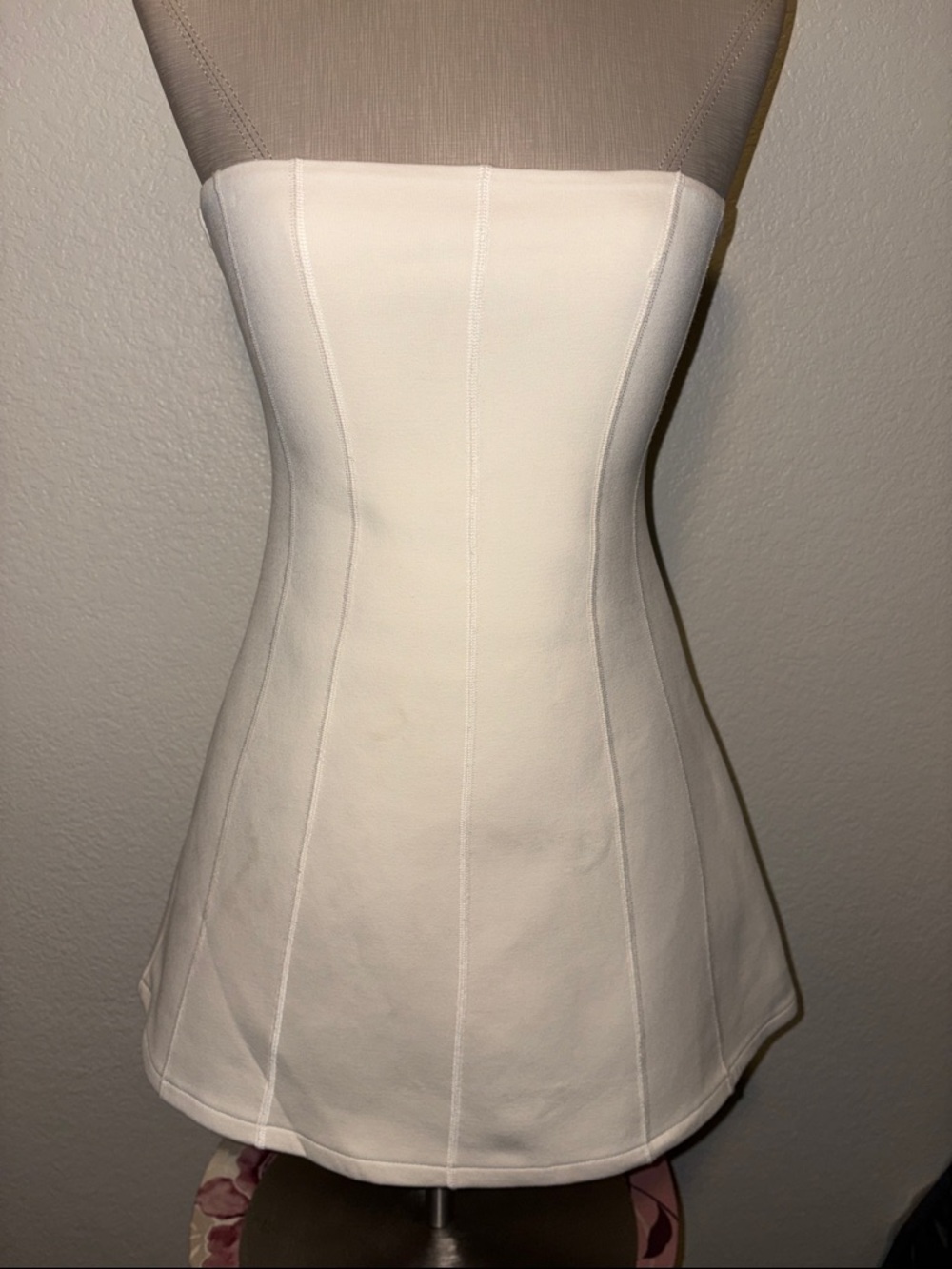 Zara Strapless White A-Line Dress